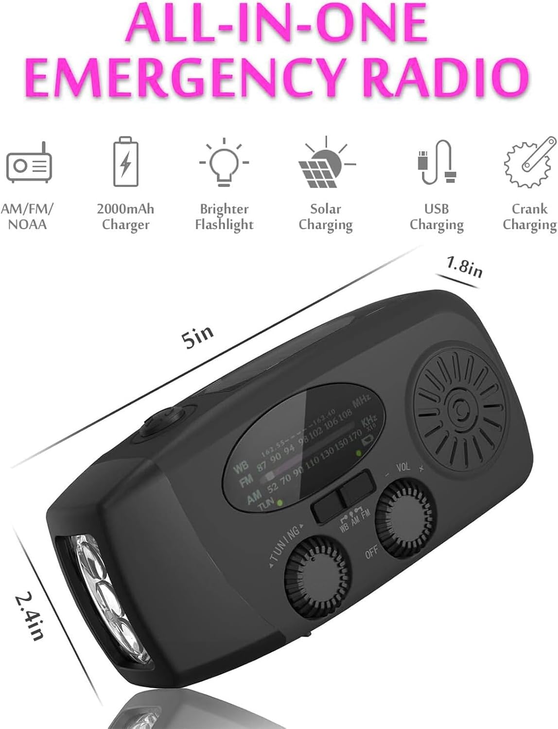 Draagbare Zonne-energie Weerradio
